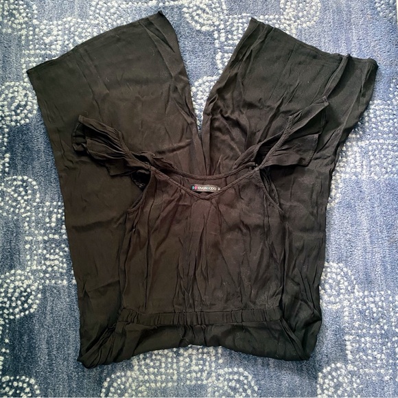 🖤 EVEN & ODD BLACK VISCOSE CAPRI WIDE LEG JUMPSUIT! - Picture 6 of 11